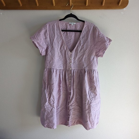 Madewell Dresses & Skirts - Madewell Linen-Blend Alexandra Button-Front Mini Dress